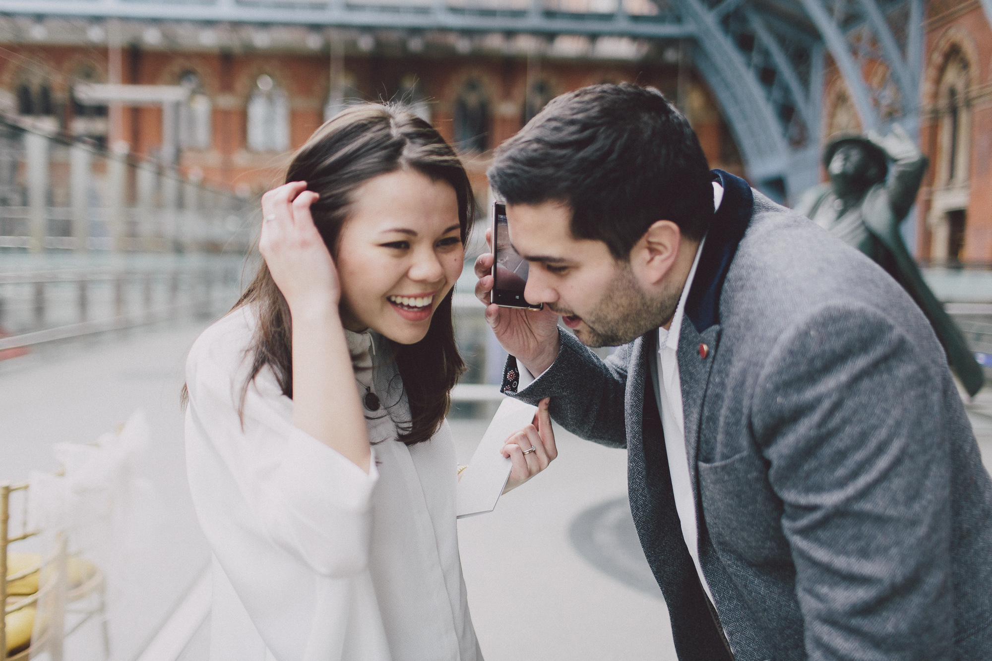 Relaxed Small St Pancras London Wedding Clem + Eric Scuffins Photography 034