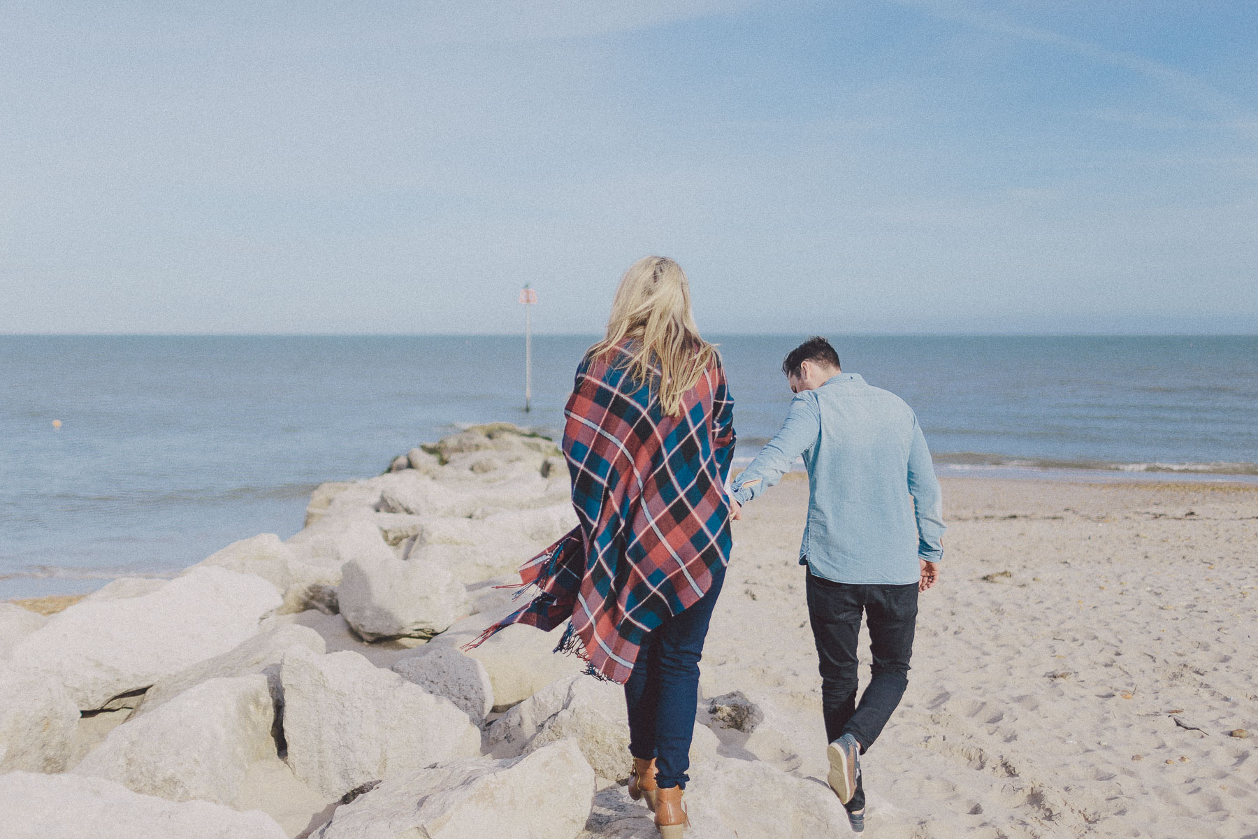 Faye+Dan Christchurch Devon Beach Engagement Photography Scuffins Photography 031